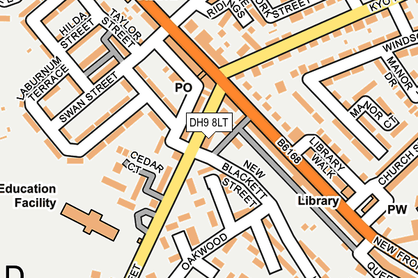 DH9 8LT map - OS OpenMap – Local (Ordnance Survey)