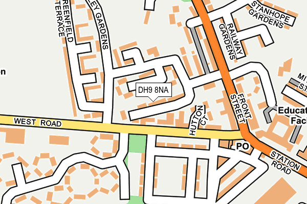 DH9 8NA map - OS OpenMap – Local (Ordnance Survey)