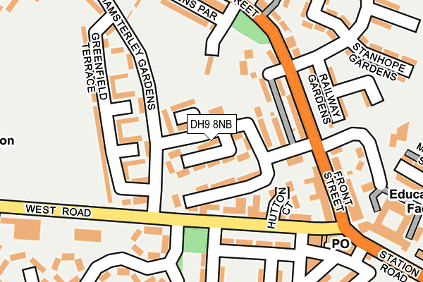 DH9 8NB map - OS OpenMap – Local (Ordnance Survey)