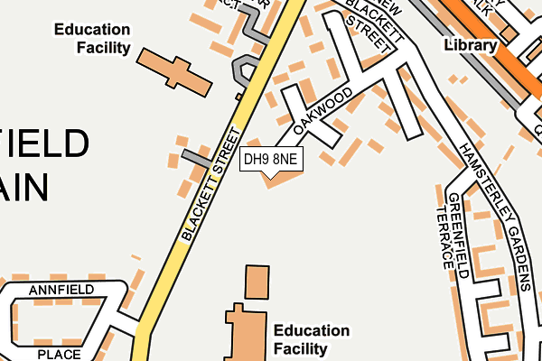 DH9 8NE map - OS OpenMap – Local (Ordnance Survey)