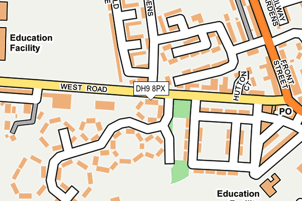 DH9 8PX map - OS OpenMap – Local (Ordnance Survey)