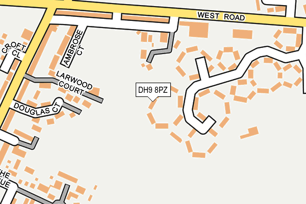 DH9 8PZ map - OS OpenMap – Local (Ordnance Survey)