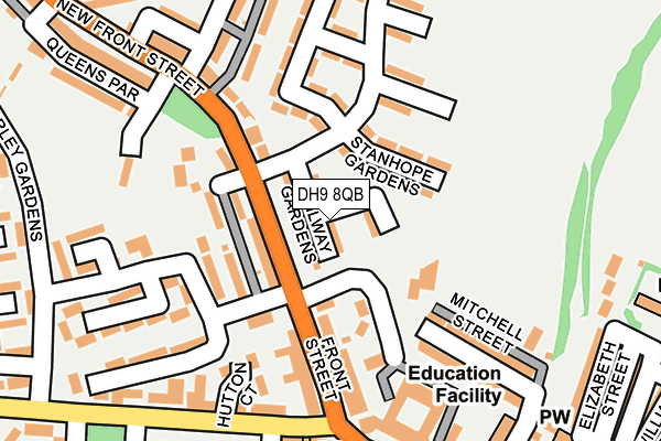 DH9 8QB map - OS OpenMap – Local (Ordnance Survey)