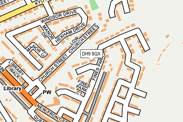DH9 8QX map - OS OpenMap – Local (Ordnance Survey)