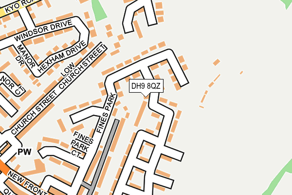 DH9 8QZ map - OS OpenMap – Local (Ordnance Survey)