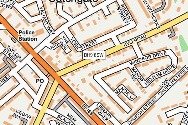 DH9 8SW map - OS OpenMap – Local (Ordnance Survey)
