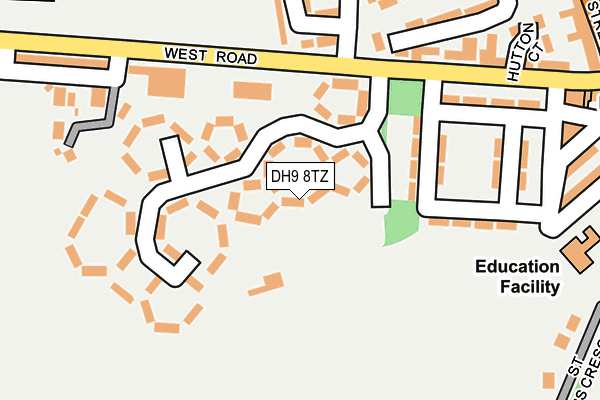 DH9 8TZ map - OS OpenMap – Local (Ordnance Survey)