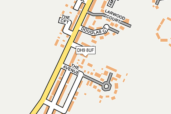 DH9 8UF map - OS OpenMap – Local (Ordnance Survey)