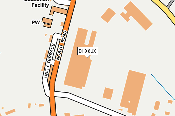 DH9 8UX map - OS OpenMap – Local (Ordnance Survey)