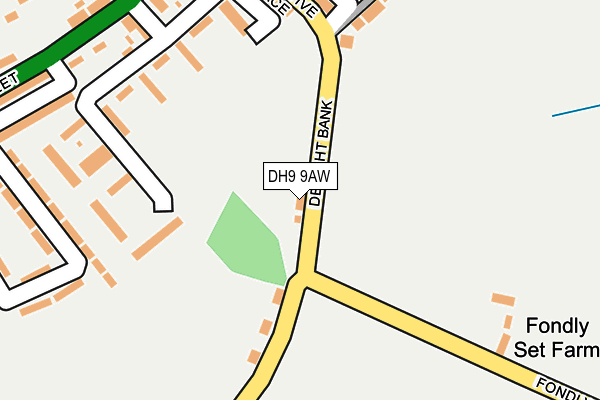 DH9 9AW map - OS OpenMap – Local (Ordnance Survey)