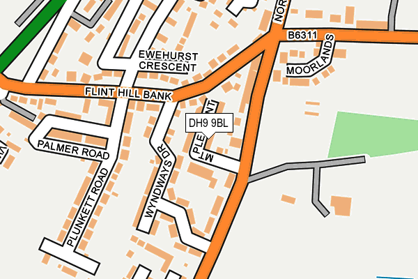 DH9 9BL map - OS OpenMap – Local (Ordnance Survey)