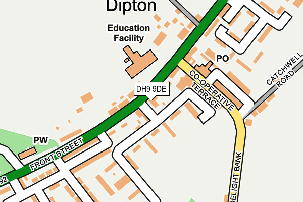 DH9 9DE map - OS OpenMap – Local (Ordnance Survey)