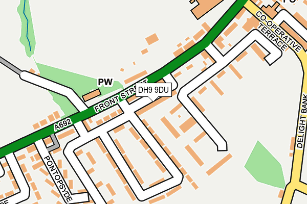 DH9 9DU map - OS OpenMap – Local (Ordnance Survey)