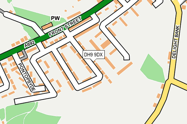 DH9 9DX map - OS OpenMap – Local (Ordnance Survey)