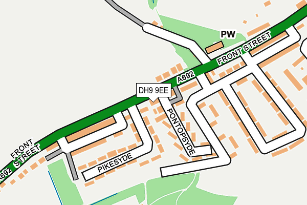 DH9 9EE map - OS OpenMap – Local (Ordnance Survey)