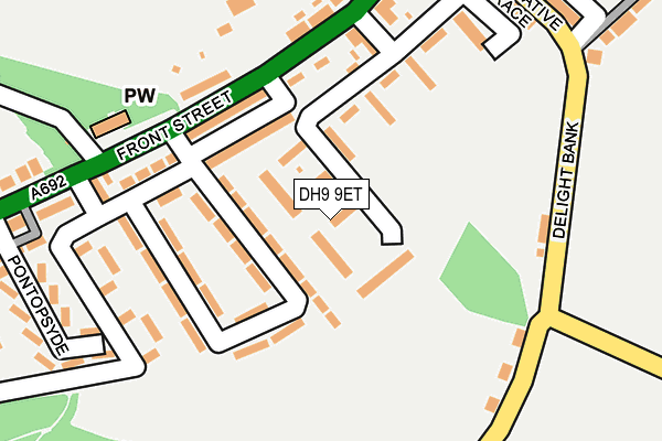 DH9 9ET map - OS OpenMap – Local (Ordnance Survey)