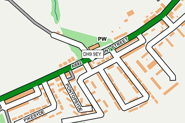DH9 9EY map - OS OpenMap – Local (Ordnance Survey)