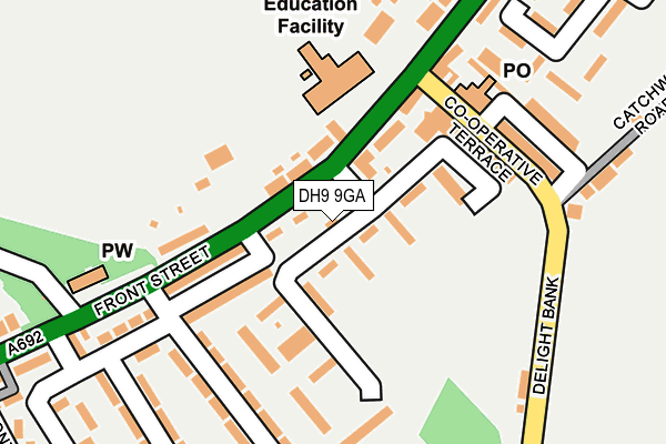 DH9 9GA map - OS OpenMap – Local (Ordnance Survey)