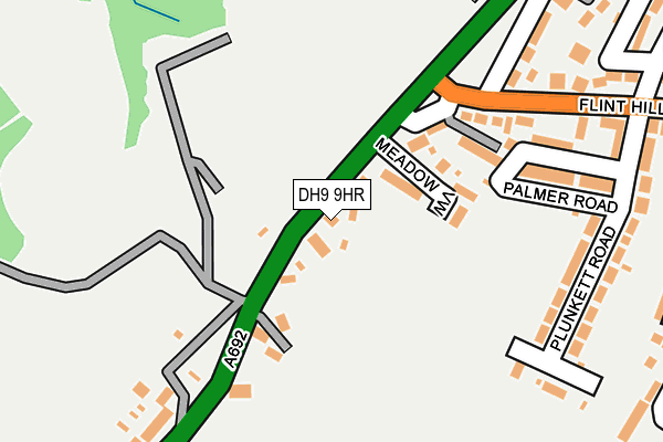 DH9 9HR map - OS OpenMap – Local (Ordnance Survey)