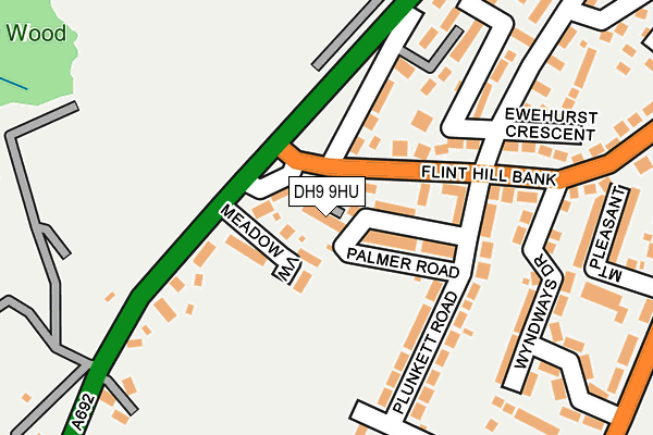 DH9 9HU map - OS OpenMap – Local (Ordnance Survey)