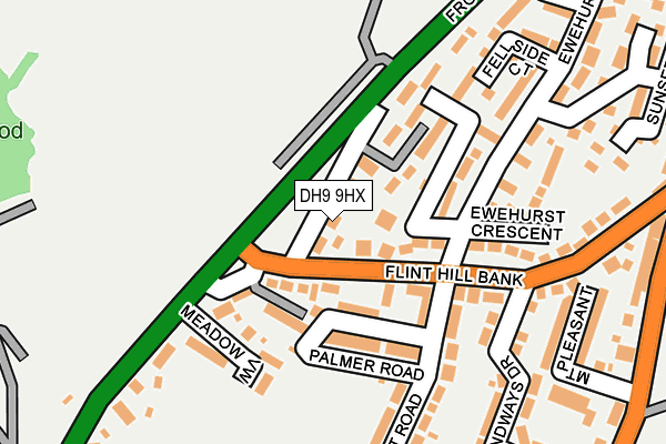 DH9 9HX map - OS OpenMap – Local (Ordnance Survey)