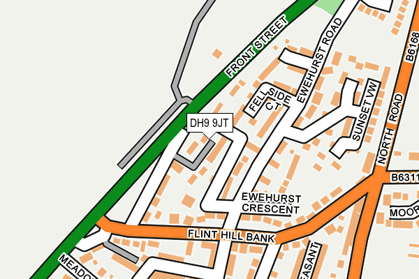 DH9 9JT map - OS OpenMap – Local (Ordnance Survey)
