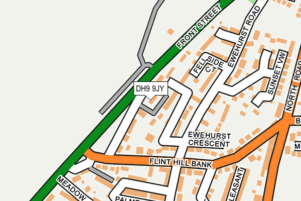 DH9 9JY map - OS OpenMap – Local (Ordnance Survey)