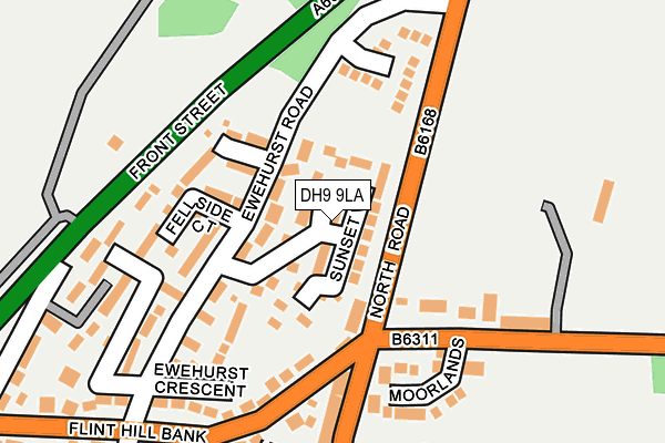 DH9 9LA map - OS OpenMap – Local (Ordnance Survey)