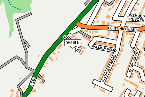 DH9 9LN map - OS OpenMap – Local (Ordnance Survey)