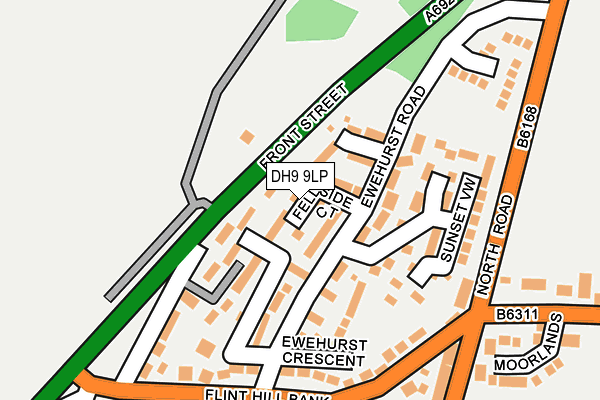 DH9 9LP map - OS OpenMap – Local (Ordnance Survey)