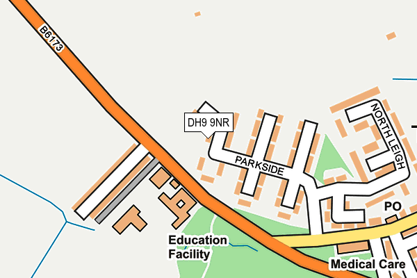 DH9 9NR map - OS OpenMap – Local (Ordnance Survey)