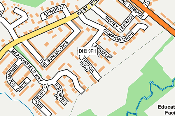 DH9 9PH map - OS OpenMap – Local (Ordnance Survey)