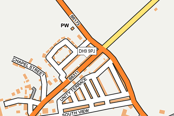 DH9 9PJ map - OS OpenMap – Local (Ordnance Survey)