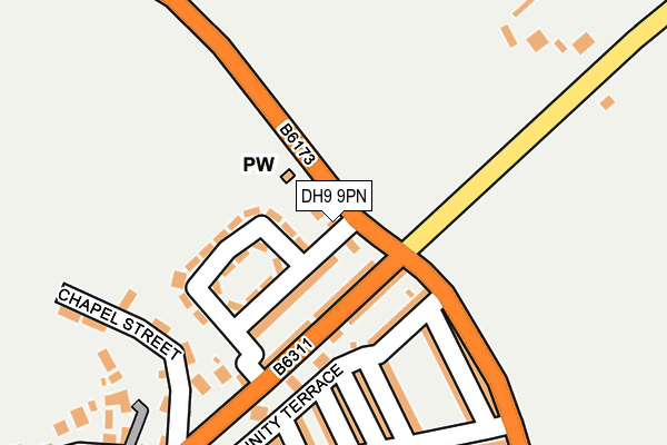 DH9 9PN map - OS OpenMap – Local (Ordnance Survey)