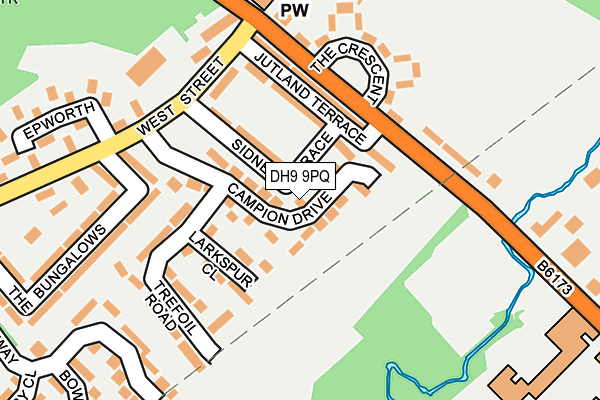 DH9 9PQ map - OS OpenMap – Local (Ordnance Survey)