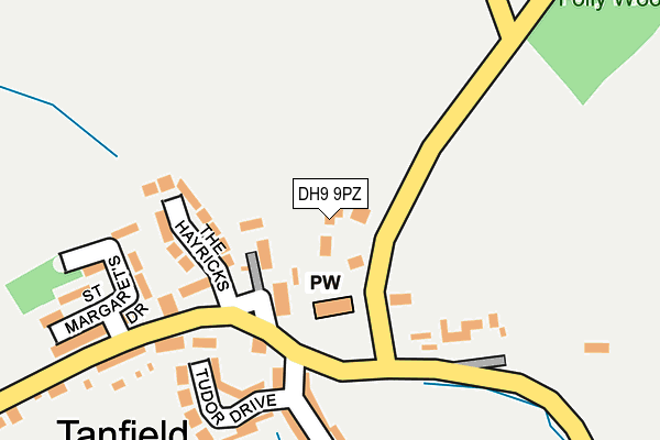 DH9 9PZ map - OS OpenMap – Local (Ordnance Survey)