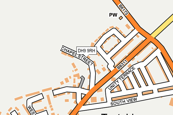DH9 9RH map - OS OpenMap – Local (Ordnance Survey)