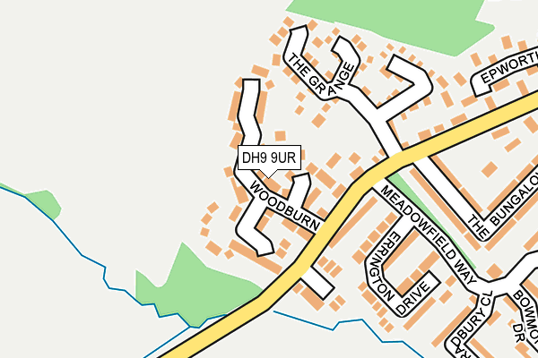 DH9 9UR map - OS OpenMap – Local (Ordnance Survey)