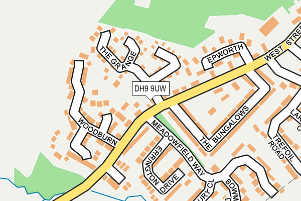 DH9 9UW map - OS OpenMap – Local (Ordnance Survey)
