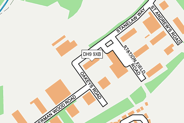 DH9 9XB map - OS OpenMap – Local (Ordnance Survey)
