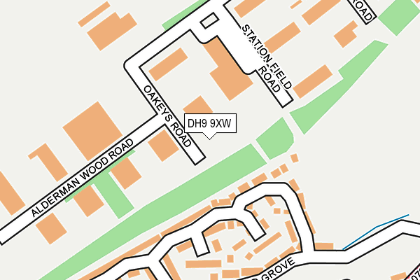 DH9 9XW map - OS OpenMap – Local (Ordnance Survey)