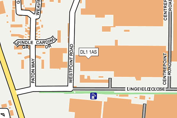 DL1 1AS map - OS OpenMap – Local (Ordnance Survey)