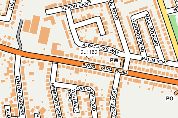 DL1 1BD map - OS OpenMap – Local (Ordnance Survey)