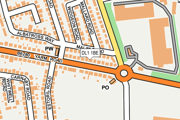 DL1 1BE map - OS OpenMap – Local (Ordnance Survey)