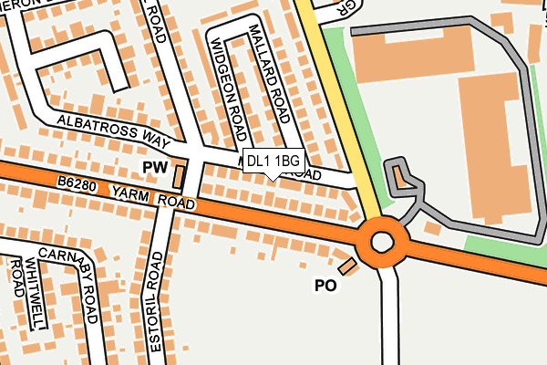 DL1 1BG map - OS OpenMap – Local (Ordnance Survey)