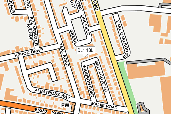 DL1 1BL map - OS OpenMap – Local (Ordnance Survey)