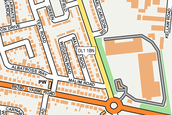 DL1 1BN map - OS OpenMap – Local (Ordnance Survey)