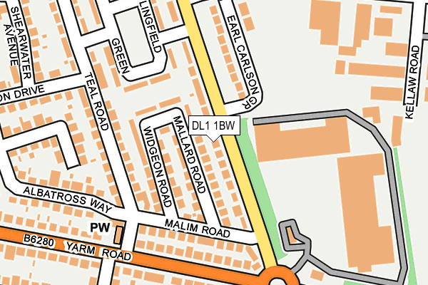 DL1 1BW map - OS OpenMap – Local (Ordnance Survey)