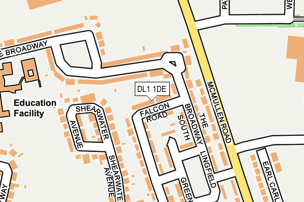 DL1 1DE map - OS OpenMap – Local (Ordnance Survey)