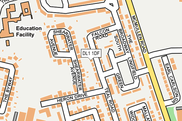 DL1 1DF map - OS OpenMap – Local (Ordnance Survey)